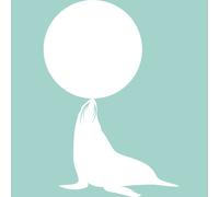 Sticker tableau blanc Phoque avec un ballon