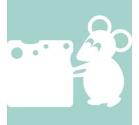 Sticker tableau blanc Souris avec un fromage