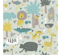Sticker tapisserie chambre enfant animaux des tropiques