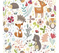 Sticker tapisserie chambre enfant les animaux des bois