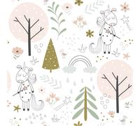 Sticker tapisserie chambre enfant les licornes des bois