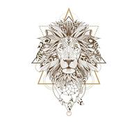 Sticker tete de lion boho 70x100