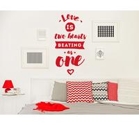 Sticker Text 2 Hearts Beating as One - Nombreuses tailles et couleurs disponibles