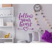 Sticker Text Follow Your Heart - Nombreuses tailles et couleurs disponibles