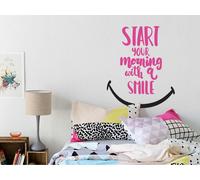 Sticker Text Morning Smile - Nombreuses tailles et couleurs disponibles