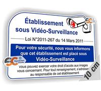 Sticker Texte de Loi Vidéo Surveillance Loi N° 2011-267 du 14 Mars 2011 - Autocollant Caméra (Largeur 10 cm/Hauteur 7 cm)