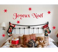 Sticker Texte de Noël Flocons - Nombreuses tailles et couleurs disponibles
