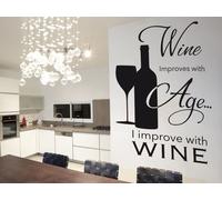 Sticker Texte Vin Deco - Nombreuses tailles et couleurs disponibles