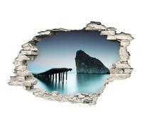 Sticker Trompe l'œil Petit pont sur la mer