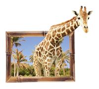 Sticker trompe l'oeil animaux girafe