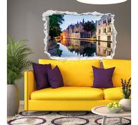 Sticker trompe l'oeil Bruges la ville des amoureux