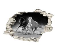 Sticker trompe l'oeil Chevaux au bord de la mer