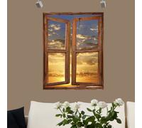 Sticker trompe l'oeil Coucher de soleil dans un cadre vertical