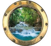 Sticker Trompe l'oeil Hublot Cascade- Y0103 (20x20cm)