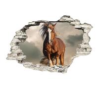 Sticker trompe l'oeil Le cheval brun