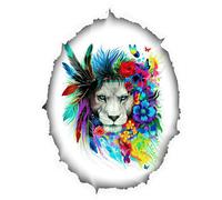 Sticker trompe l'oeil lion le roi de la jungle