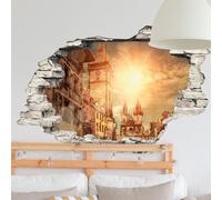 Sticker trompe l'oeil Prague sous la lumière du crépuscule