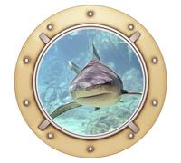 Sticker trompe l'oeil Requin design