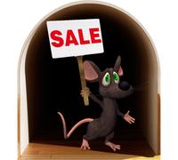 Sticker trompe l'oeil Trou de souris à vendre!