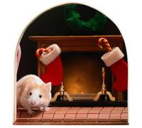 Sticker trompe l'oeil Trou de souris prêt pour Noël