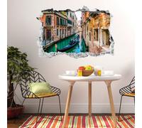Sticker trompe l'oeil Venise et son gondolier
