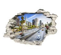Sticker trompe l'oeil vue sur l'autoroute de L.A