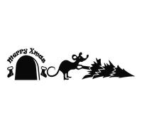Sticker trou de souris avec l'arbre de Noël