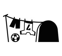 Sticker trou de souris avec le football