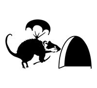 Sticker trou de souris parachutiste
