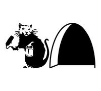Sticker trou de souris peintre
