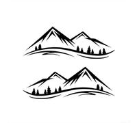 Sticker Van Aventure 27x20cm Design Montagnes Noires