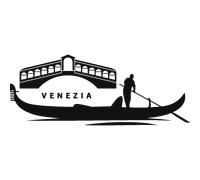 Sticker Venise gondole avec pont