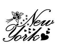 Sticker ville New York et ses fleurs