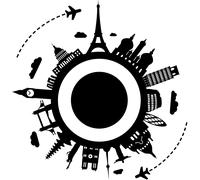 Sticker Villes tour du monde monuments