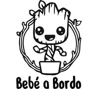 Sticker vinyle bébé Groot à bord, Baby Groot on Board, différentes tailles