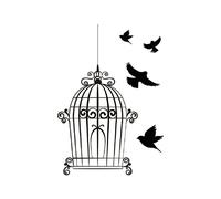 Sticker Vitre Cage à Oiseaux
