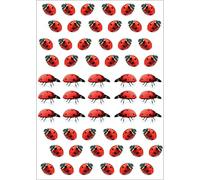 Sticker Vitre Coccinelles rouges et noires, Décoration originale électrostatique, 21 cm X 29,7 cm