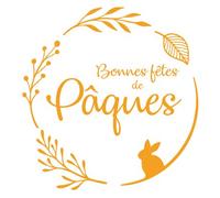 Sticker Vitrine Bonnes Fêtes de Pâques - Dimensions 50x52cm - Melon
