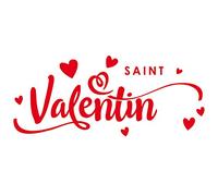 Sticker Vitrine St Valentin - Dimensions 58 x 24 cm - Coloris Rouge Brillant - Autocollant Vitrine