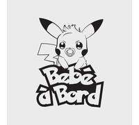 Sticker voiture bebe a bord chu 13x18cm vinyle haute qualité, bébé à bord, autocollant voiture (Noir, 18x13)