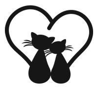 Sticker voiture chats amoureux
