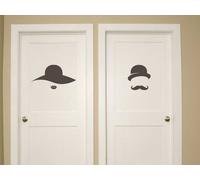 Sticker WC Homme /Femme Rétro - Nombreuses tailles et couleurs disponibles