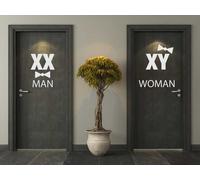 Sticker WC Man & Women Chromosomes - Nombreuses tailles et couleurs disponibles