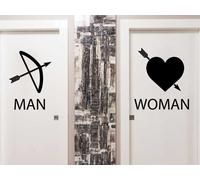 Sticker WC Man & Women Cupidon - Nombreuses tailles et couleurs disponibles