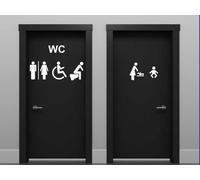 Sticker WC Signalétique 6 symboles - Nombreuses tailles et couleurs disponibles
