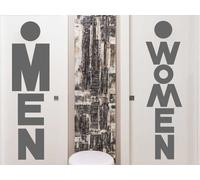 Sticker WC Women & Man Text - Nombreuses tailles et couleurs disponibles