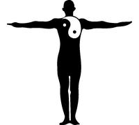 Sticker Yoga Ying-yang dans le coeur