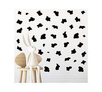 StickerDeen Lot de 104 autocollants muraux amovibles en vinyle avec imprimé vache pour chambre d'enfant, salon (noir)