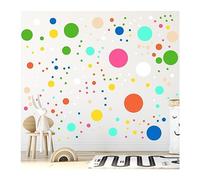 StickerDeen Lot de 500 autocollants muraux en vinyle amovibles assortis à pois pour chambre d'enfant, salon, salle de classe, salle de jeux (couleurs moyennes (mélangé))