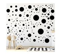 StickerDeen Lot de 500 autocollants muraux ronds assortis à pois pour chambre d'enfant, salon, salle de classe, salle de jeux - Autocollants muraux amovibles en vinyle - Noir